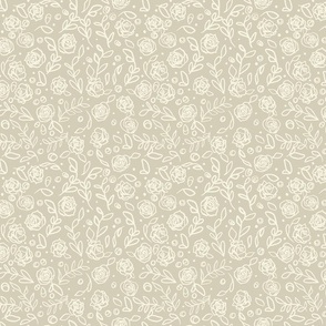Scattered Roses Muted Beige
