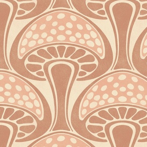 Art Nouveau Mushroom - extra large - copper and peach 