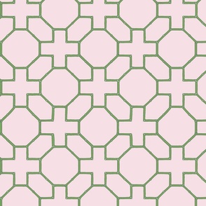 Pink and Green Classic Chinoiserie Lattice