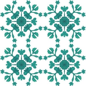 Azulejos in Green, large scale 10.5 x 10.5 
