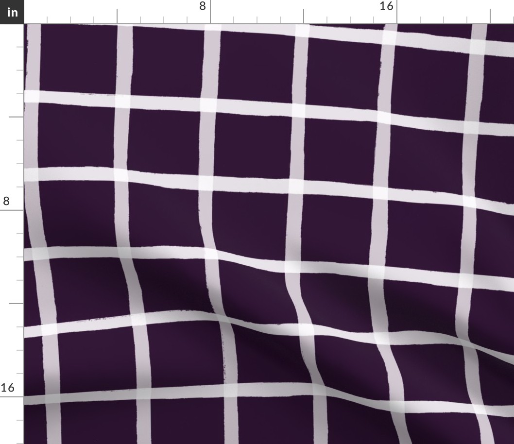 Reverse Jane Plaid White on Black Plum