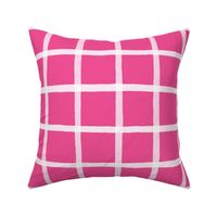 Reverse Jane Plaid White on Hot Pink