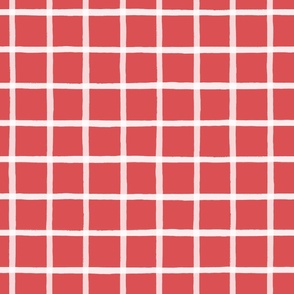 Reverse Jane Plaid White on Hot Red