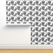 Skull Raven Damask