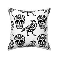 Skull Raven Damask