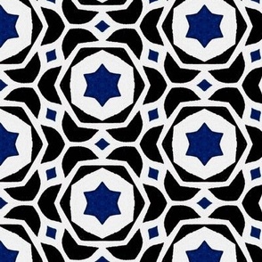 Black and Blue Star Watercolor