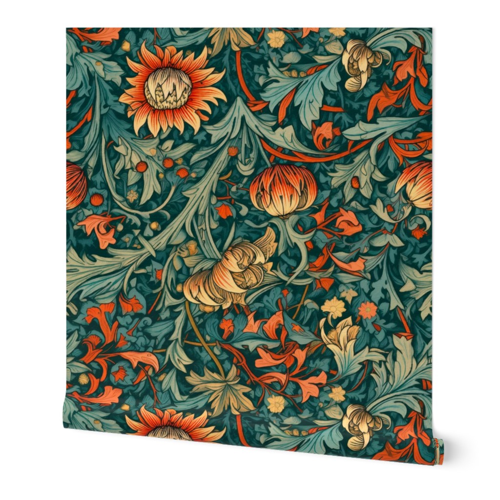 Flowers,vintage,art nouveau ,William Morris style,