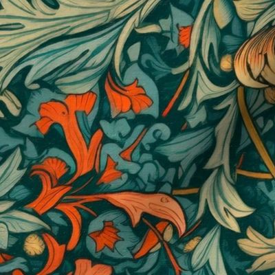 Flowers,vintage,art nouveau ,William Morris style,