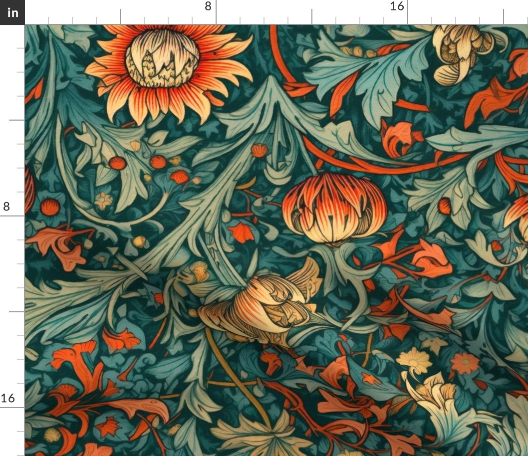 Flowers,vintage,art nouveau ,William Morris style,