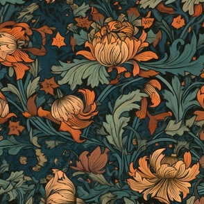 Flowers,vintage,art nouveau ,William Morris style,