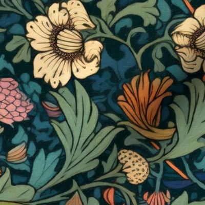 Flowers,vintage,art nouveau ,William Morris style,