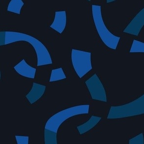 abstract graphic in cobalt_ nautical blue on black 200