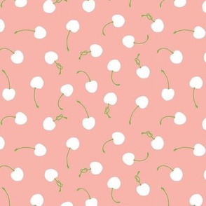 Cherry's  pattern on rose tan, with white and green 100