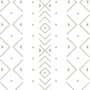 Mud cloth style design with squares and chevrons october mist green on white 12.