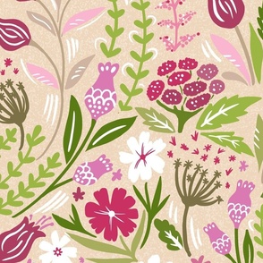 pretty pink tint spring floral wallpaper scale