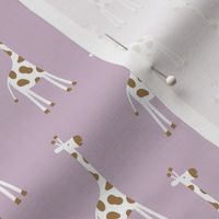 Giraffe friends - Sweet minimalist style giraffes toy kids nursery design caramel brown white on blush lilac pink