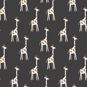 Giraffe friends - Sweet minimalist style giraffes toy kids nursery design caramel white on charcoal gray