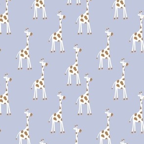 Giraffe friends - Sweet minimalist style giraffes toy kids nursery design caramel white on lavender blue