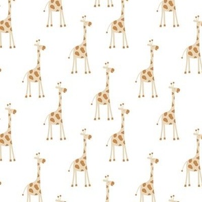 Giraffe friends - Sweet minimalist style giraffes toy kids nursery design yellow on white