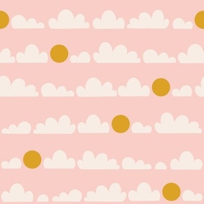 Sunny with a chance of clouds - Pink and Yellow