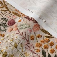 Wildflower Meadow Floral Embroidery Sampler - Medium Scale