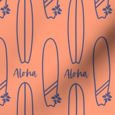 Aloha Surfboards - Orange & Navy Blue