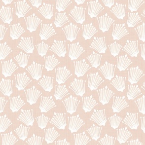Abstract Floral Cascade in White on Blush Pink