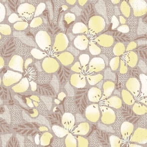 East Fork Sakura with Butter yellow- large scale - 18"x36" fabric / 24"x48" wallpaper