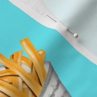 French fries- blue background 