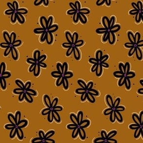 Funky Florals in Black and Sepia - Small