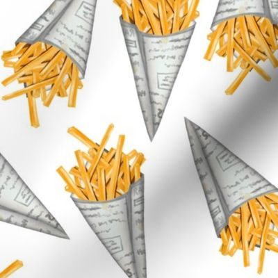 French fries- white background 