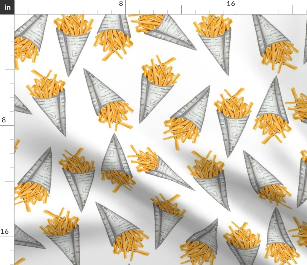 French fries- white background 