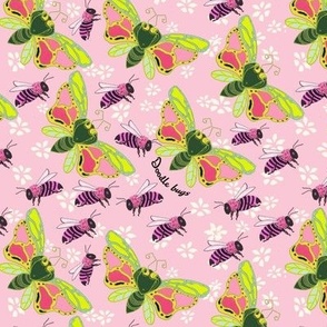 Pink Bees on Pink