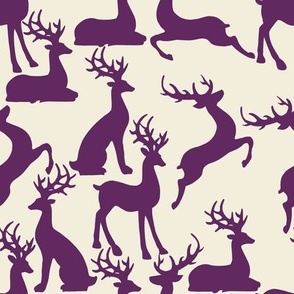 Purple reindeer for preppy christmas table and wallpaper