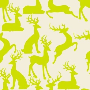 Lime green reindeer for preppy christmas table and wallpaper