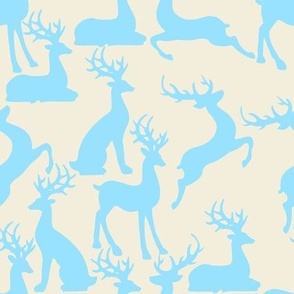 Light blue reindeer for preppy christmas table and wallpaper