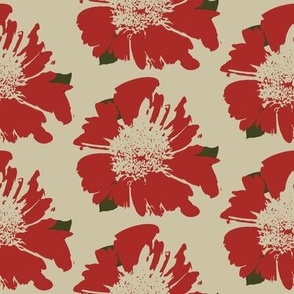 red flowers on brown background