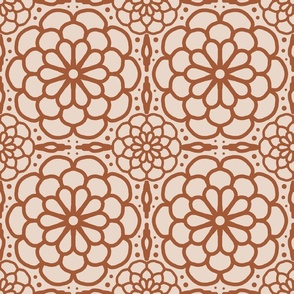 Mandala Floral Rust Orange Cream Boho Bohemian Moroccan Geometric Abstract Art 8