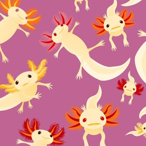Yellow Axolotls on Peony - XL