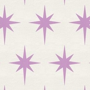 Preppy lilacd stars on cream background for Christmas
