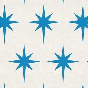 Preppy cobalt blue stars on cream background for Christmas