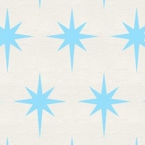 Preppy light blue stars on cream background for Christmas
