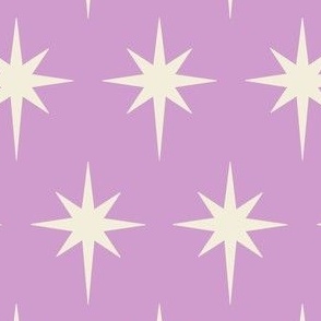 Preppy white stars on lilac background for Christmas