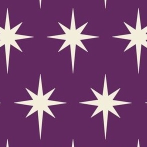 Preppy white stars on purple background for Christmas
