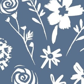Picnic Season -  Pretty Blooms - Elemental Blue and white - Small