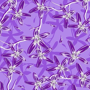 Fig flowers, Bright purple background,  Large scale