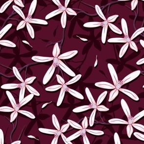 Fig flowers, Burgundy background,  Large scale