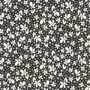 Ditsy Daisy Dots - Charcoal - Small Scale