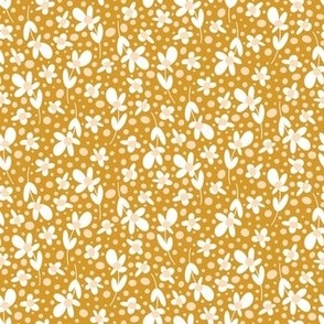 Ditsy Daisy Dots - Goldenrod - Extra Small Scale