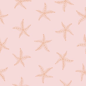 sirena delicate dotty star fish - soft boho coral pink - large